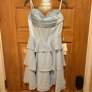 Elegant Blue Mini Dress